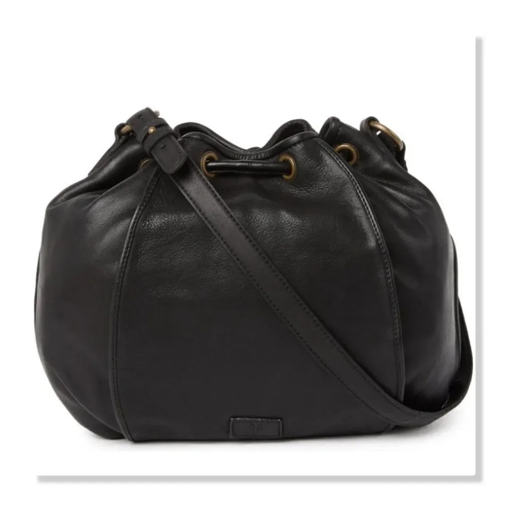 Frye Vivian Leather Bucket Bag in Black - NEW